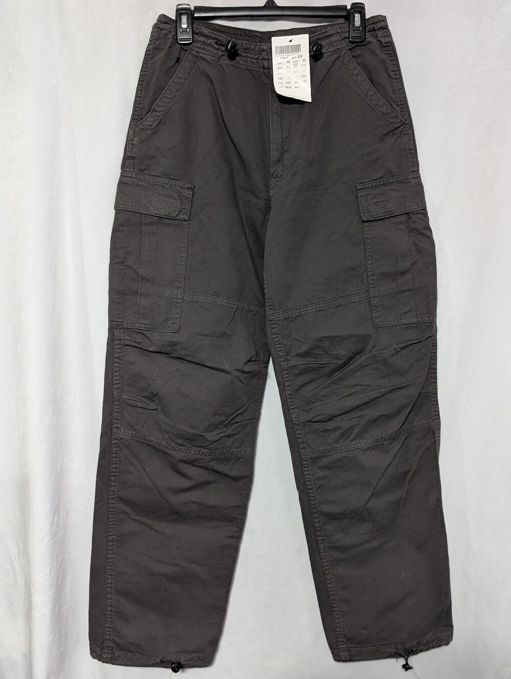 Brandy Melville Jemma Grey Elastic Adjustable Waist Utility Cargo Pants One Size